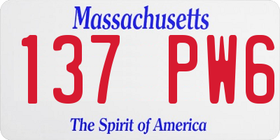 MA license plate 137PW6