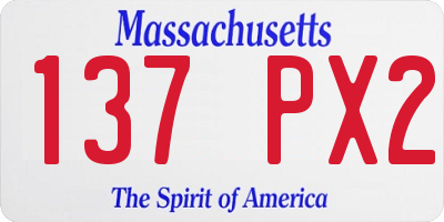 MA license plate 137PX2