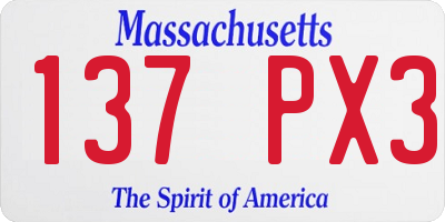 MA license plate 137PX3