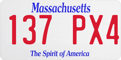 MA license plate 137PX4