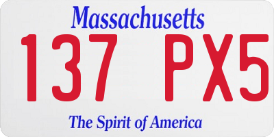 MA license plate 137PX5