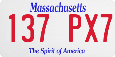 MA license plate 137PX7