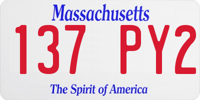 MA license plate 137PY2