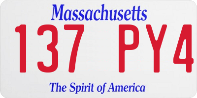 MA license plate 137PY4