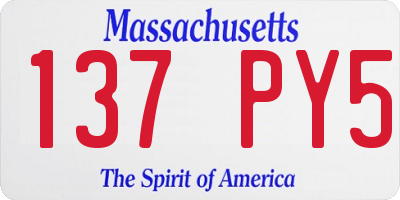 MA license plate 137PY5