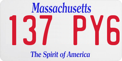 MA license plate 137PY6