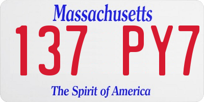 MA license plate 137PY7