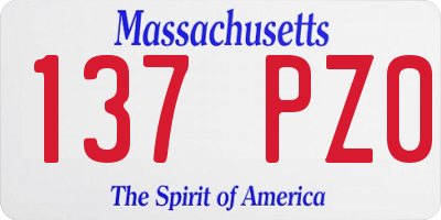 MA license plate 137PZ0