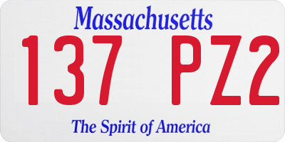 MA license plate 137PZ2