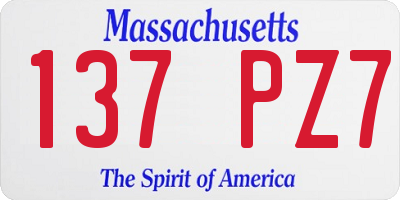 MA license plate 137PZ7