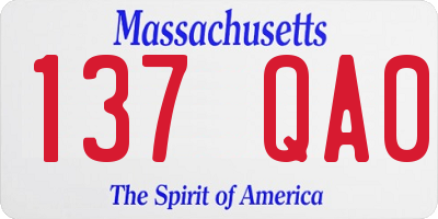 MA license plate 137QA0