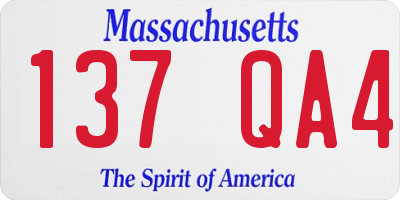 MA license plate 137QA4