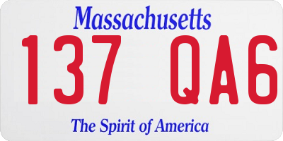 MA license plate 137QA6