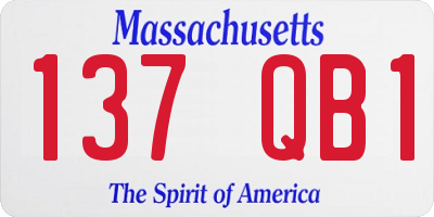 MA license plate 137QB1