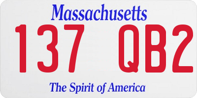 MA license plate 137QB2