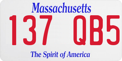 MA license plate 137QB5