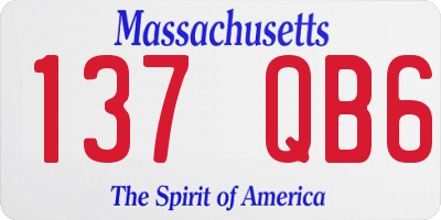 MA license plate 137QB6