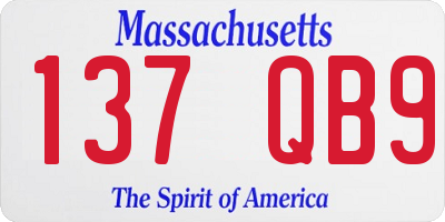 MA license plate 137QB9