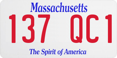 MA license plate 137QC1