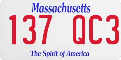 MA license plate 137QC3