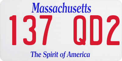 MA license plate 137QD2