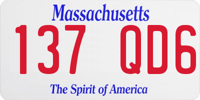 MA license plate 137QD6