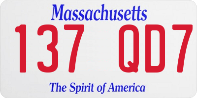 MA license plate 137QD7