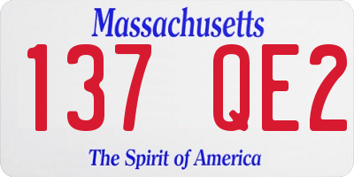 MA license plate 137QE2