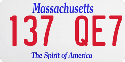 MA license plate 137QE7
