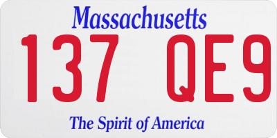 MA license plate 137QE9