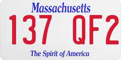 MA license plate 137QF2
