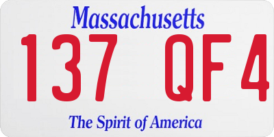 MA license plate 137QF4