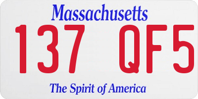 MA license plate 137QF5