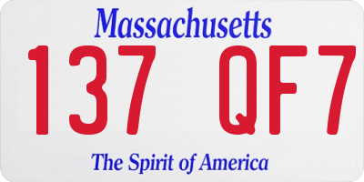 MA license plate 137QF7