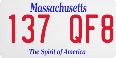 MA license plate 137QF8