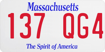 MA license plate 137QG4