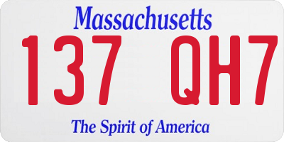 MA license plate 137QH7