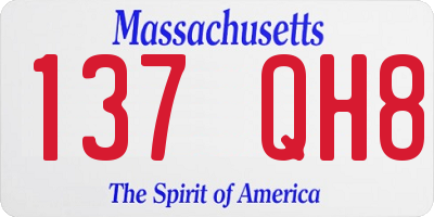 MA license plate 137QH8