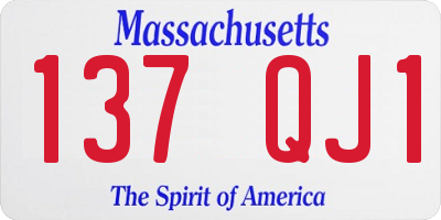 MA license plate 137QJ1