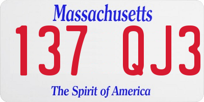MA license plate 137QJ3