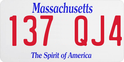 MA license plate 137QJ4
