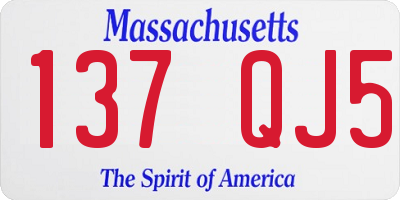 MA license plate 137QJ5