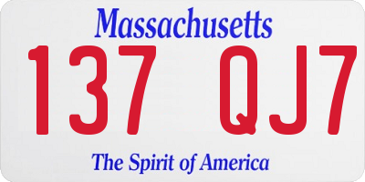 MA license plate 137QJ7