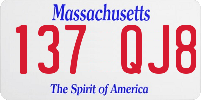 MA license plate 137QJ8