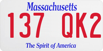 MA license plate 137QK2