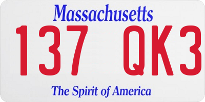 MA license plate 137QK3
