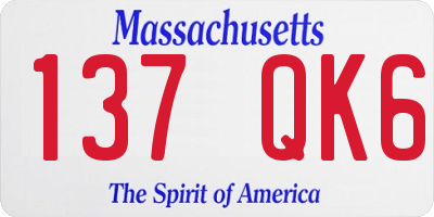 MA license plate 137QK6