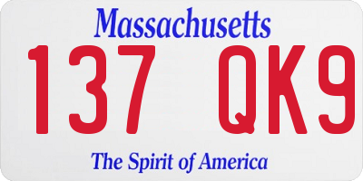 MA license plate 137QK9