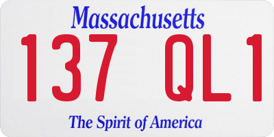 MA license plate 137QL1