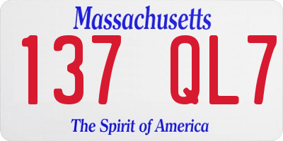 MA license plate 137QL7